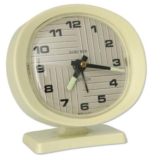 Vintage BABY BEN WestClox Wind UP Alarm Clock MCM Glow in the Dark Arms Analog - Picture 8 of 8